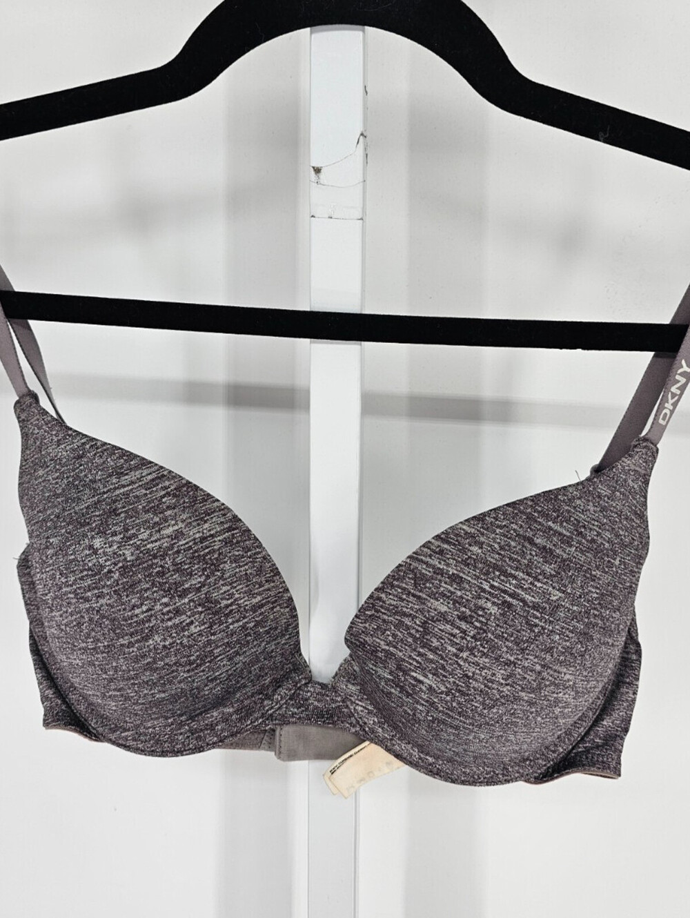 DKNY Womens Sz 32C Lightly Padded Classic T Shirt Bra Heathered Gray